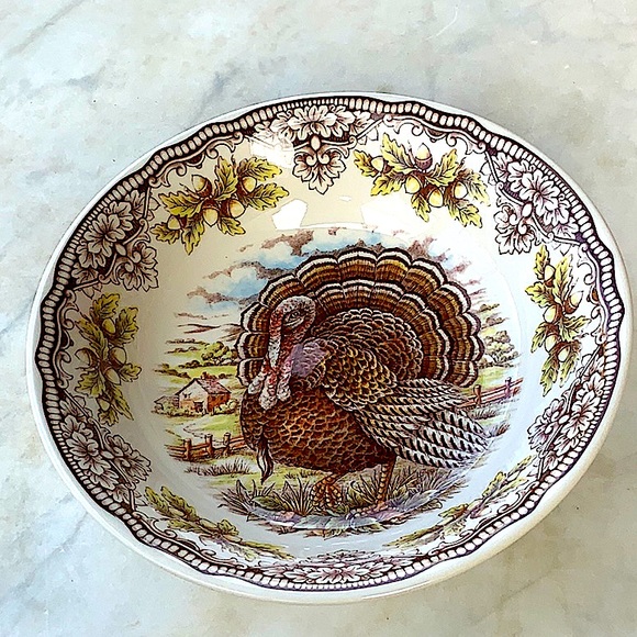 THE VICTORIAN ENGLISH POTTERY HOMELAND TURKEY INDIVIDUAL PASTA BOWL - Picture 4 of 5